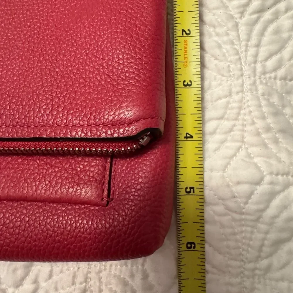 Coach Urbane Fuchsia Pink Black Fold Over Crossbody Bag Silver Hardware
